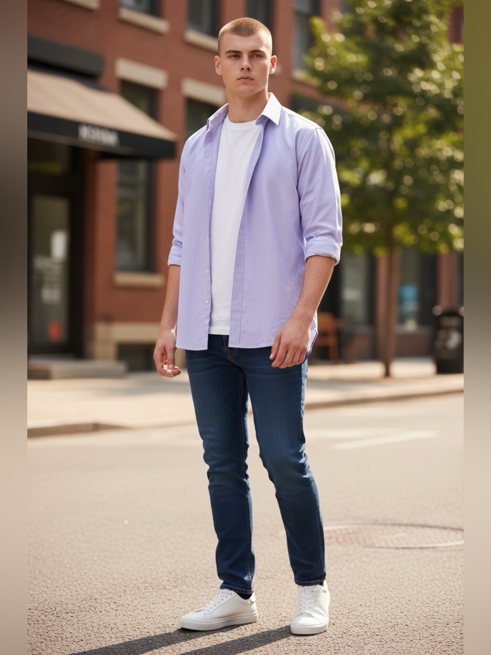 🫶🏻 Van Heusen Lavender Button-Up Shirt - Casual Long Sleeve 15 1/2 32/33 NWOT - Picture 2 of 4